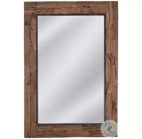 Rustic Natural Brown Reclaimed Wood Floor Mirror