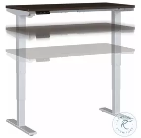 Move 40 Series Mocha Cherry And Cool Gray Metallic 48" Adjustable Height Standing Home Office Set