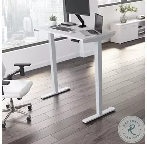 Move 40 Series White And Cool Gray Metallic 48" Adjustable Height Standing Desk