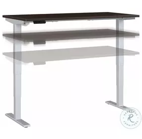Move 40 Series Mocha Cherry And Cool Gray Metallic 60" Adjustable Height Standing Home Office Set