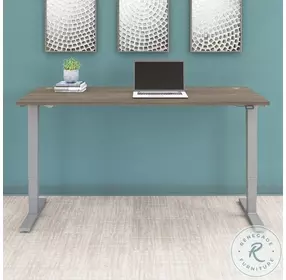 Move 40 Modern Hickory 72" Electric Height Adjustable Standing Desk