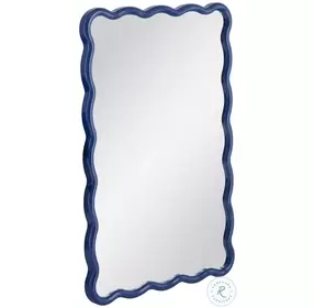 Camellia Navy Lacquer Rectangular Wall Mirror