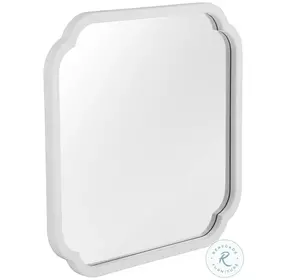 Clover White Lacquer Square Wall Mirror