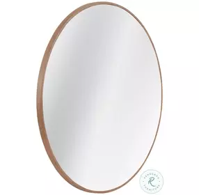 Florets Brown Round Wall Mirror