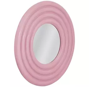 Rigel Glossy Pink Round Wall Mirror
