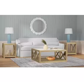 Altair Glossy White Round Wall Mirror