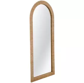 Jaleene Warm Natural Tan Arched Floor Mirror