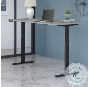 Move 60 Platinum Grey 72" Electric Adjustable Height Standing Desk With Black Base