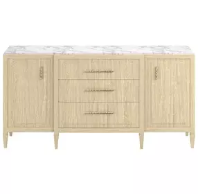 Eave Sundrenched Oak 76" 3 Drawer Credenza with Stone Top