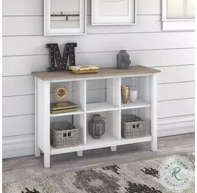 Mayfield Shiplap Gray And Pure White 6 Cube Bookcase