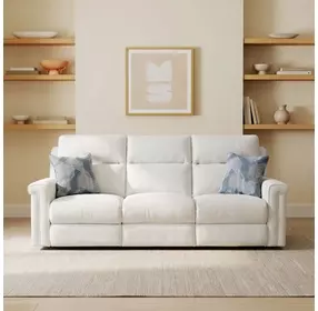 Madison Snow 88" Zero Gravity Power Reclining Sofa with Power Headrest and USB Charging
