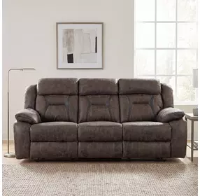 Madrona Dark Brown 85" Double Reclining Sofa