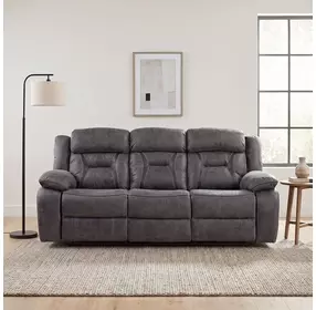 Madrona Hill Gray 85" Double Reclining Sofa