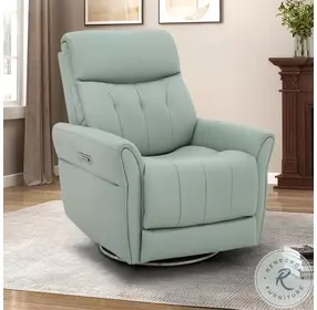 Mae Sorrento Spa Leather Swivel Power Recliner with Power Headrest And Lumbar