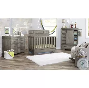 Foundry Brushed Pewter Flat Top Convertible Standard Crib
