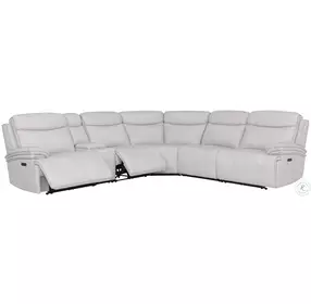 Aubrelle Airy Snow 6 Piece Modular Power Reclining Sectional