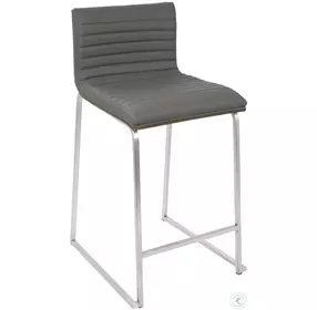 Mara Walnut And Gray Counter Stool Set of 2