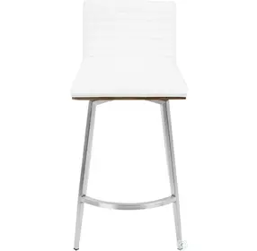 Mason White And Walnut Swivel Counter Stool Set of 2