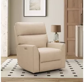 Marah Cashmere Stone Leather Triple Power Recliner with USB Charging