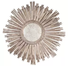 Margeaux Silver Leaf Sunburst Wall Mirror