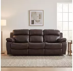 Marille Brown 88" Double Reclining Sofa with Center Drop-Down