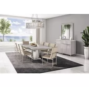 Marin Greige 77" Extendable Rectangular Dining Table