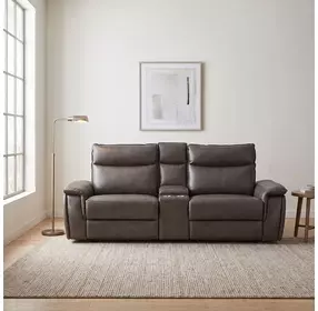Maroni Dark Brown Power Double 94" Reclining Console Loveseat with Power Headrests
