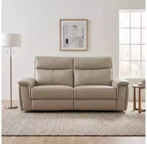 Maroni Taupe 80" Power Double Reclining Loveseat with Power Headrests