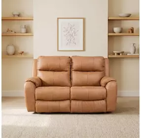 Marquis Caramel Leather 62" Reclining Loveseat