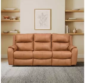 Marquis Caramel Leather 84" Zero Gravity Power Reclining Sofa with Power Headrest and USB Charging