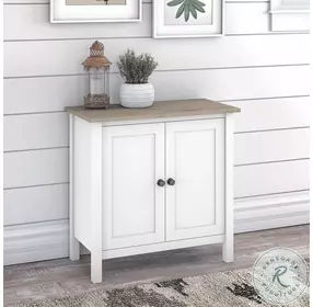 Mayfield Shiplap Gray And Pure White Accent Storage Cabinet With Doors