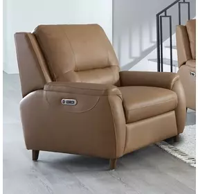 Austin Caramel Cream Leather Power Recliner