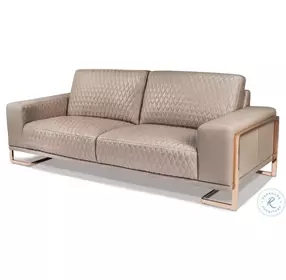 Mia Bella Peach Leather Standard Living Room Set