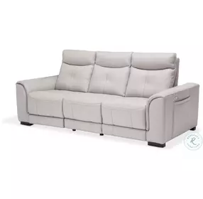 Mia Bella Light Grey Power Reclining 90" Sofa