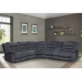 Bolton Misty Storm 6 Piece Performance Fabric Modular Reclining Sectional