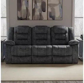 Bolton Misty Storm Performance Fabric Dual Reclining 83" Sofa