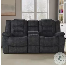 Emberton Misty Storm Performance Fabric 75" Reclining Console Loveseat