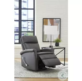 Brindleton Raven Leather Swivel Glider Recliner