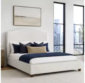 Elowen Rosemont Alabaster and Espresso Queen Upholstered Panel Bed