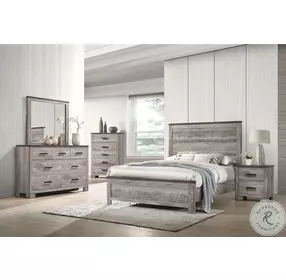 Adam Gray King Panel Bed