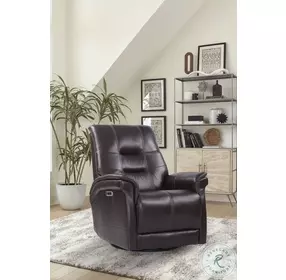 Sterling Verona Coffee Power Cordless Swivel Glider Recliner with Power Headrest