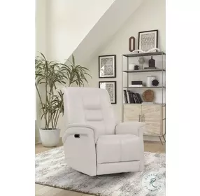 Sterling Verona Ivory Power Cordless Swivel Glider Recliner with Power Headrest