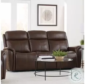 Riverton Auburn Leather Power Reclining Sofa