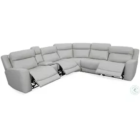 Carrith Stone Leather 6 Piece Modular Power Reclining Sectional