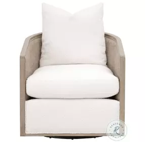 McGuire LiveSmart Boucle Snow Performance Fabric Swivel Club Chair