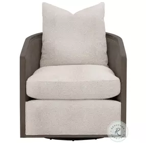 McGuire LiveSmart Gellar Jute And Matte Brown Swivel Club Chair