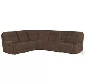 Brooks Shadow Brown Manual 6 Piece Reclining Sectional
