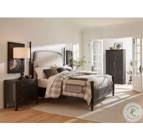 Newport Molasses And Beige California King Upholstered Poster Bed