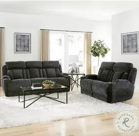 Duncan Lucky Charcoal Power Reclining Loveseat