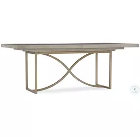 Aura Serene Gray Beige 80" Rectangular Extendable Dining Room Set